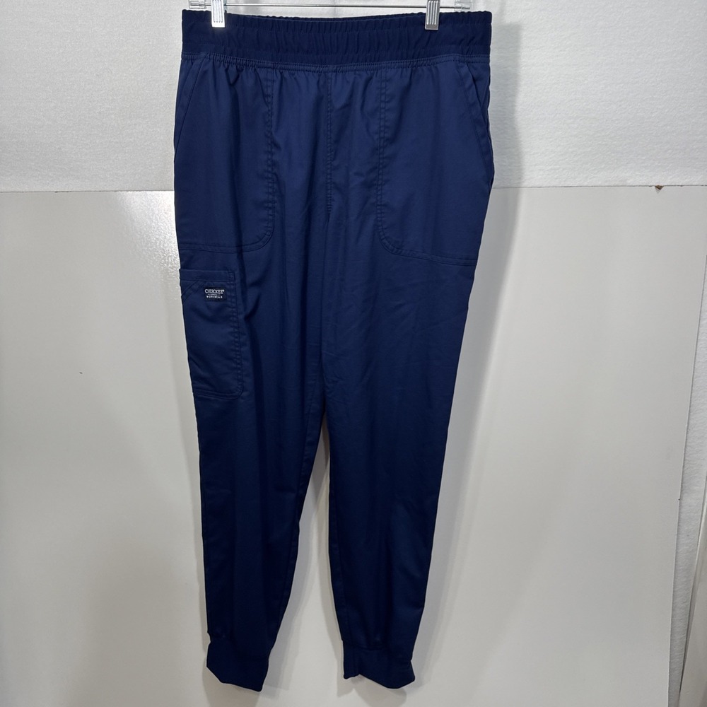 Cherokee Jogger Scrub Pants Women's Medium Navy Elastic Waist Band With Tie